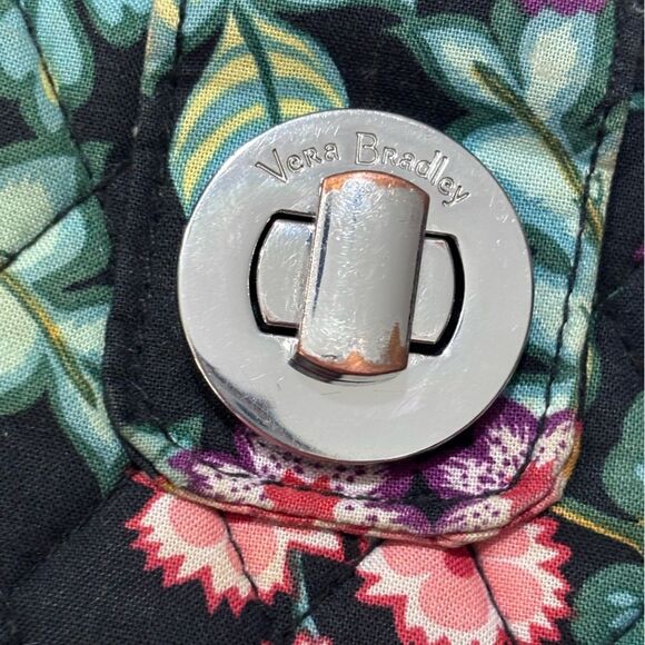 Vera Bradley | Victorian Vines RFID Turnlock Wallet Womens Floral Black … - Picture 5 of 12